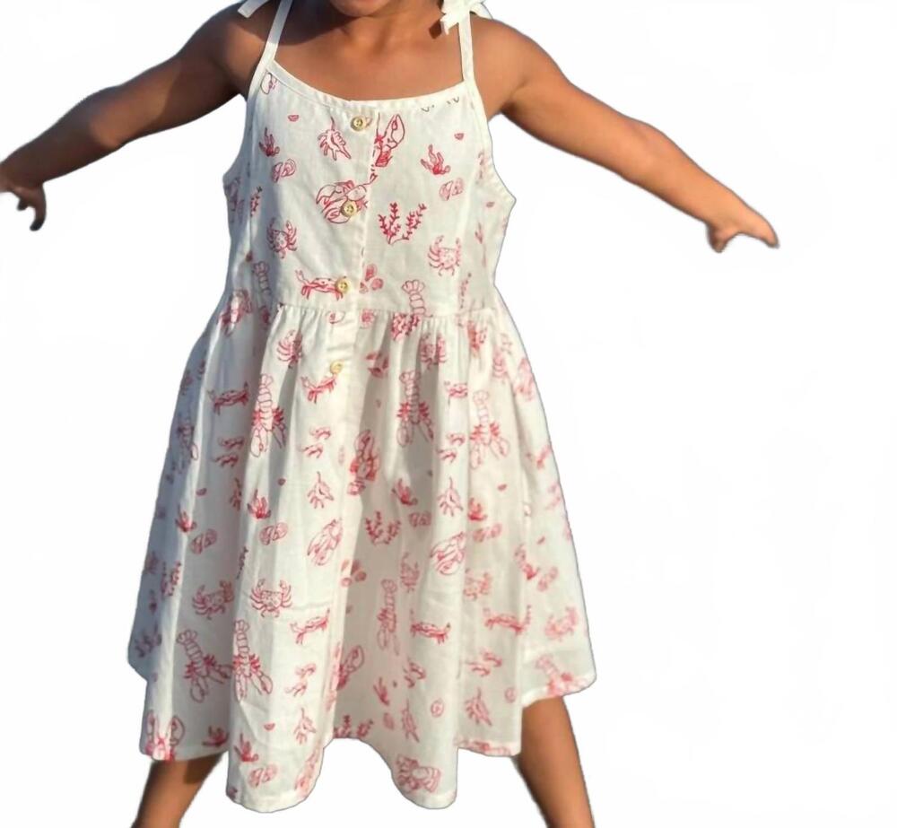 NEW VIGNETTE girls marina dress in red nautical scene